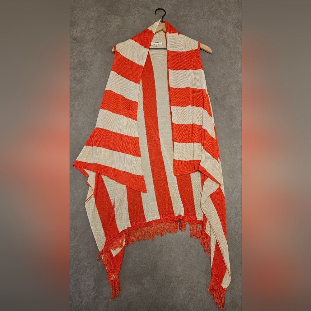 Womans Sleeveless Striped Shawl